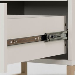Mesa de Cabeceira Square 2 Gavetas 43 Cm X 40 Cm Off White Suave - 10