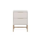 Ver imagem 1 de Mesa de Cabeceira Square 2 Gavetas 43 Cm X 40 Cm Off White Suave