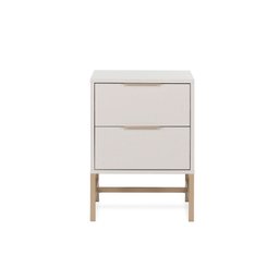 Mesa de Cabeceira Square 2 Gavetas 43 Cm X 40 Cm Off White Suave - 1