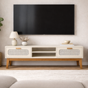 Ver imagem 2 de Rack Santorini 180cm com Pé Madeira Maciça C/ Amplas Gavetas:off White