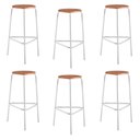 Ver imagem 1 de Kit 6 Banquetas para Cozinha com Base de Aço Cumbuca Branco/Nature