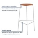 Ver imagem 4 de Kit 6 Banquetas para Cozinha com Base de Aço Cumbuca Branco/Nature