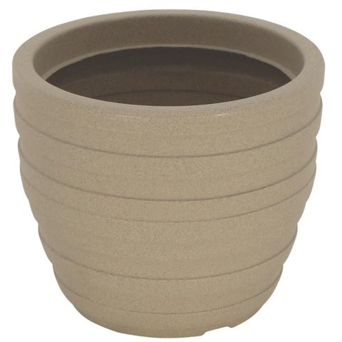 Vaso para Plantas 32cm Inca Tramontina Plástico Reciclável Cachepô Flores Folhagens Granito Areia