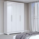 Ver imagem 1 de Guarda-roupa Solteiro Splendore 4 Portas 2 Gavetas 100% Mdf com Pé Branco - Panorama Móveis
