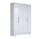 Ver imagem 3 de Guarda-roupa Solteiro Splendore 4 Portas 2 Gavetas 100% Mdf com Pé Branco - Panorama Móveis