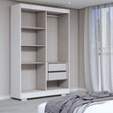 Ver imagem 6 de Guarda-roupa Solteiro Splendore 4 Portas 2 Gavetas 100% Mdf com Pé Branco - Panorama Móveis