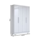 Ver imagem 4 de Guarda-roupa Solteiro Splendore 4 Portas 2 Gavetas 100% Mdf com Pé Branco - Panorama Móveis