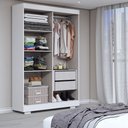 Ver imagem 2 de Guarda-roupa Solteiro Splendore 4 Portas 2 Gavetas 100% Mdf com Pé Branco - Panorama Móveis