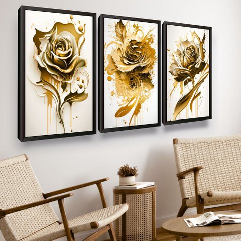 Quadro Moldura Caixa Flor Moderna Quarto Sala Escritório