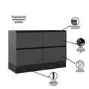Ver imagem 2 de Kit de Cozinha Balcão de Pia e Aéreo 120cm Cinza Grafite Etna Poliman