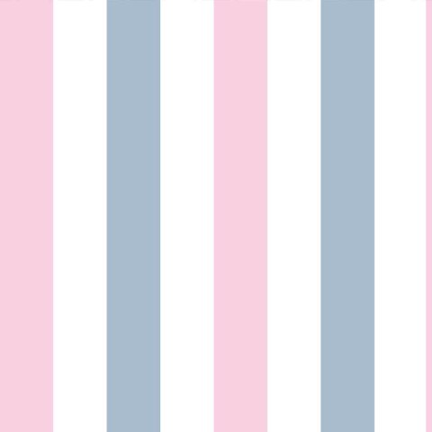 Papel de Parede Decorativo Listrado Azul Bebê e Rosa 2,5m