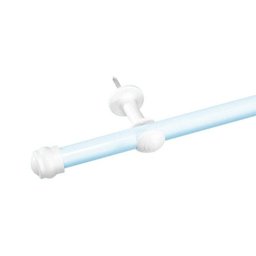 Varão Simples 4,00 Metros Azul Ferro Revestido 28 mm para Cortina com Ponteira e Suporte - 1