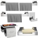 Ver imagem 2 de Kit de Acessórios para Banheiro Inox com Adesivo 5 Pcs F.elg