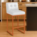 Ver imagem 2 de Banqueta Cozinha Alta com Encosto Industrial Bronze Lirina Pu C05 - D’Rossi