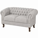 Ver imagem 2 de Namoradeira Chesterfield Duque 2 Lugares em Bouclê Cinza