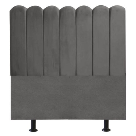Cabeceira Nuvem Cama Casal 140 cm Alanis Suede Cinza Escuro