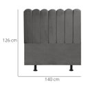 Ver imagem 3 de Cabeceira Nuvem Cama Casal 140 cm Alanis Suede Cinza Escuro