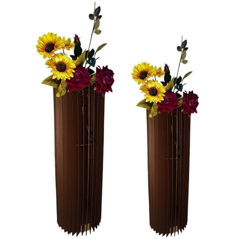 Vaso de Chão Decorativo Grande Torre -:preto/kit com 2 - 70x20cm e 60x20cm