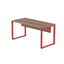 Ver imagem 6 de Escrivaninha Mesa Escritório X 150cm Industrial Walnut e Vermelho Marrom