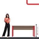 Ver imagem 5 de Escrivaninha Mesa Escritório X 150cm Industrial Walnut e Vermelho Marrom