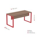 Ver imagem 4 de Escrivaninha Mesa Escritório X 150cm Industrial Walnut e Vermelho Marrom