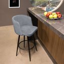 Ver imagem 1 de Banqueta Ipê Veludo Cinza Base Metálica Preto - D’Rossi