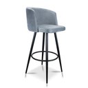 Ver imagem 2 de Banqueta Ipê Veludo Cinza Base Metálica Preto - D’Rossi