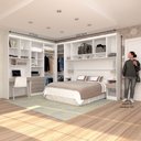 Ver imagem 3 de Quarto de Canto Casal com Guarda Roupas Cabeceira e Bancada Home Office Alpes Luciane Móveis