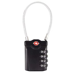 Cadeado TSA Código Segredo 4 Dígitos Haste Flexível Curvo Cabo Aço Trancar Portas Mochila - Preto - 1