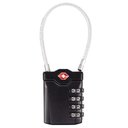 Ver imagem 1 de Cadeado TSA Código Segredo 4 Dígitos Haste Flexível Curvo Cabo Aço Trancar Portas Mochila - Preto
