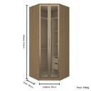 Ver imagem 3 de Guarda Roupa Modulado 2 Porta Vidro 234cm 2 Gav Canto Closet