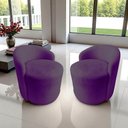 Ver imagem 1 de Kit 2 Poltronas Decorativa Yara Orgânica Veludo Roxo