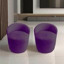 Ver mais imagens de Kit 2 Poltronas Decorativa Yara Orgânica Veludo Roxo