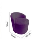 Ver imagem 7 de Kit 2 Poltronas Decorativa Yara Orgânica Veludo Roxo