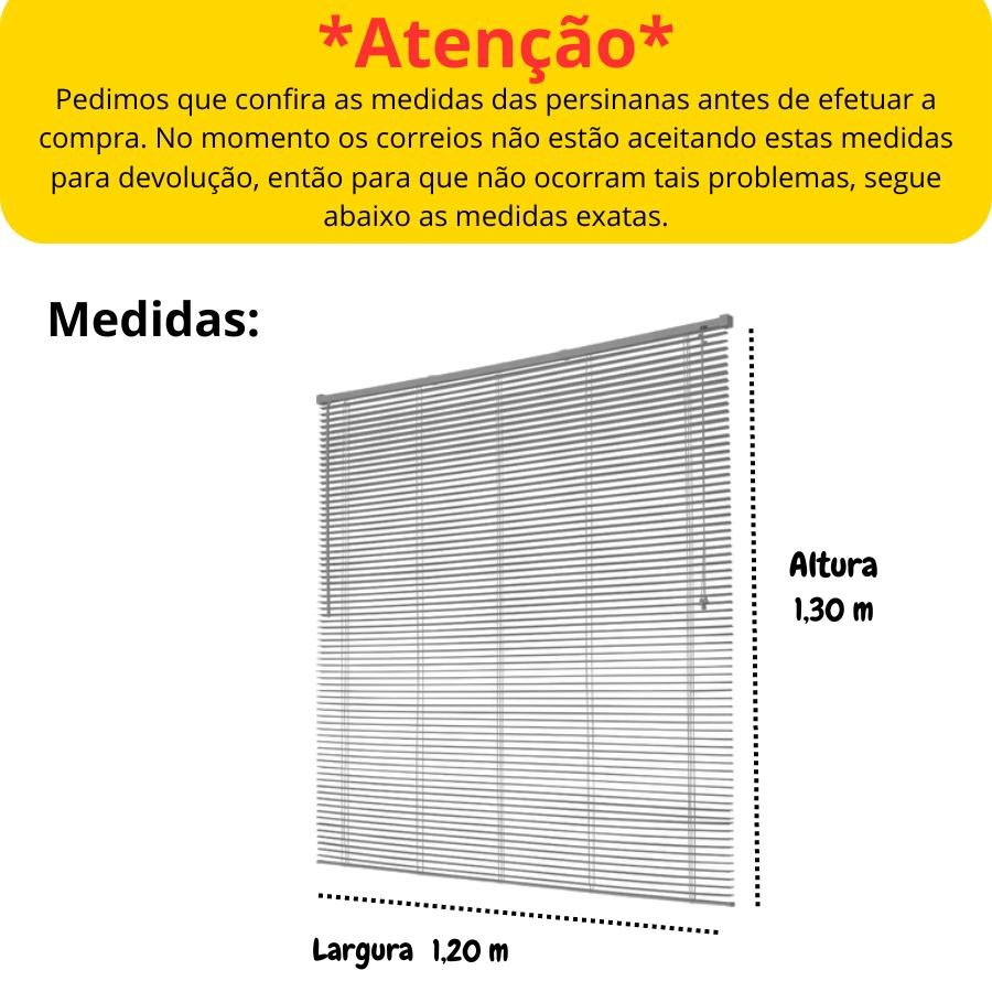 Persiana Horizontal de Pvc- 1,20x1,30m Cortina Branco - 8