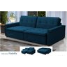 Sofá Cama Casal Veludo Azul Lux Filadélfia Rec Estofados - 2