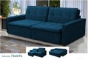 Ver imagem 2 de Sofá Cama Casal Veludo Azul Lux Filadélfia Rec Estofados