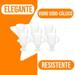 Jogo de 6 Taças de Vidro para Cappuccino 114ml - Lyor - 4