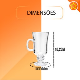 Jogo de 6 Taças de Vidro para Cappuccino 114ml - Lyor - 2