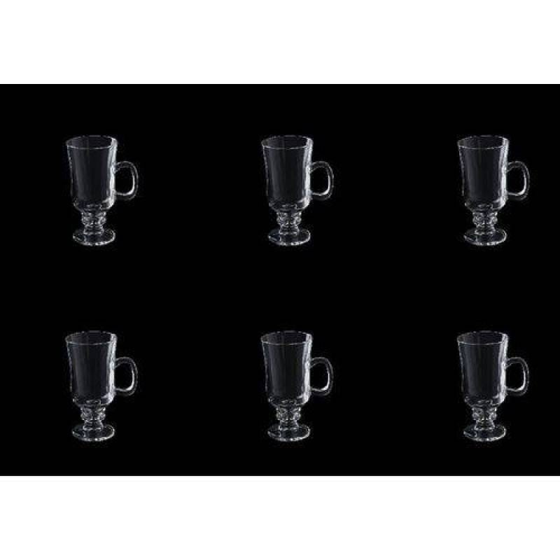 Jogo 6 Taças 114ml Para Cappuccino De Vidro Sodo-Cálcico Com Alça E Pé Transparente Lyor - L6629 - 2