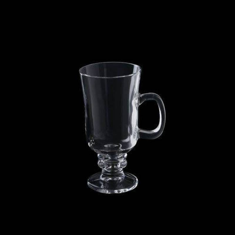 Jogo 6 Taças 114ml Para Cappuccino De Vidro Sodo-Cálcico Com Alça E Pé Transparente Lyor - L6629