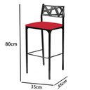 Ver imagem 4 de Kit 8 banquetas Eliza Gourmet corino vermelho-Gat Magazine