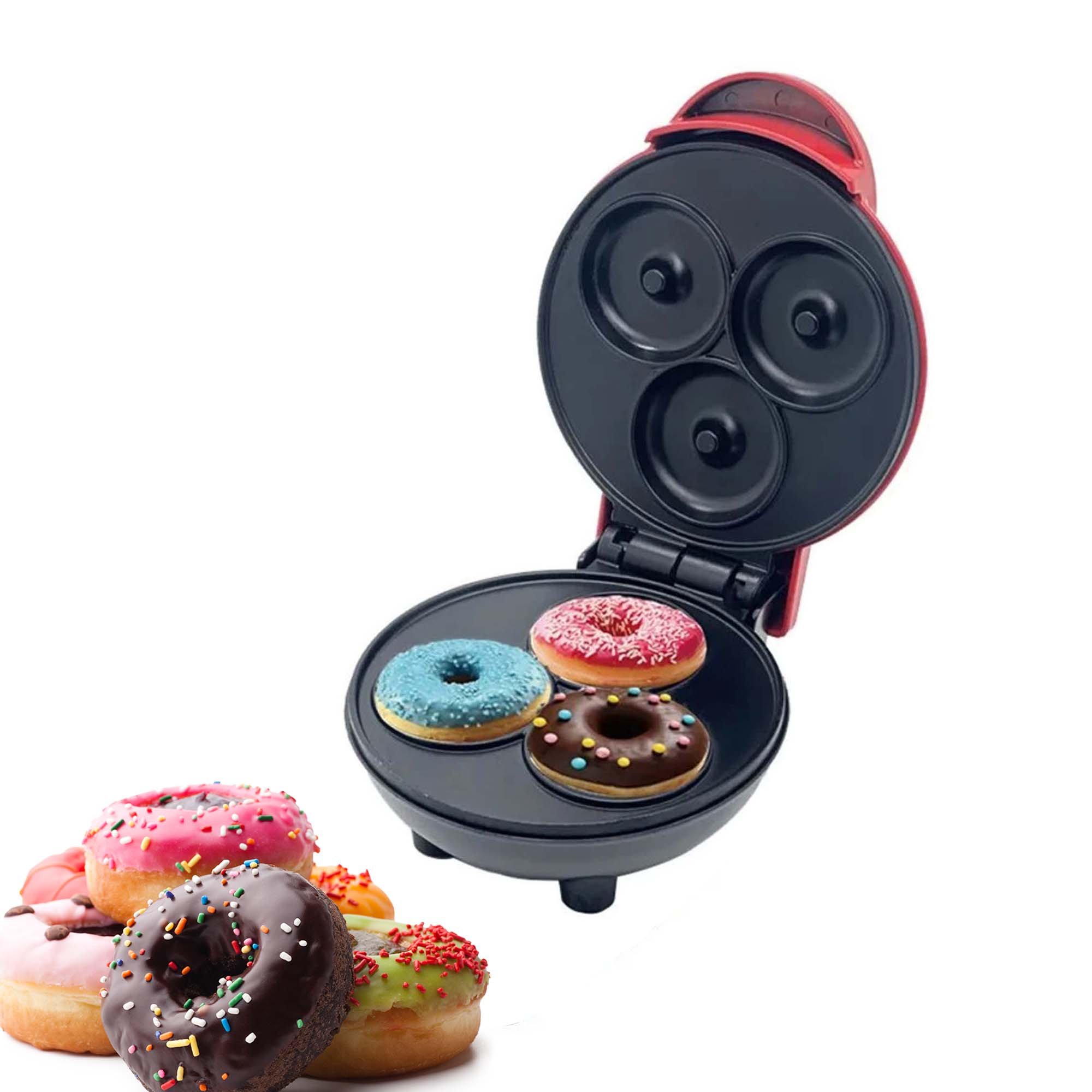 Máquina de Mini Donuts Rosquinhas Cozinha Confeitaria Sobremesa Crianças Culinária Antiaderente Bisc