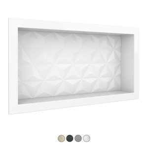 Nicho para Banheiro em Mármore Sintético Texturizado 60x30 Branco - Cozimax