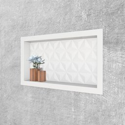 Nicho para Banheiro em Mármore Sintético Texturizado 60x30 Branco - Cozimax - 3