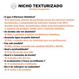 Nicho para Banheiro em Mármore Sintético Texturizado 60x30 Branco - Cozimax - 5