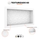 Ver imagem 2 de Nicho para Banheiro em Mármore Sintético Texturizado 60x30 Branco - Cozimax