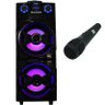 Caixa Som Amplificada Bluetooth 1000W Rms Mp3 Fm USB SD Aux LED Bivolt Aca 1001 Preta + 1 Microfone - 4