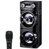 Caixa Som Amplificada Bluetooth 1000W Rms Mp3 Fm USB SD Aux LED Bivolt Aca 1001 Preta + 1 Microfone - 2