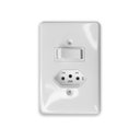 Ver imagem 2 de Kit 2 Interruptor Simples 6a com Tomada 2p+t 20a 250v Ilumi Cor:branco